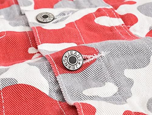DSDZ Mens Military Camo Check-Strip Denim Jacket