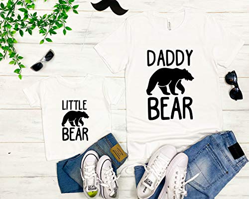 Handmade Baby Papa Bear Mens T-shirt Baby Outfit Father Son Matching Set