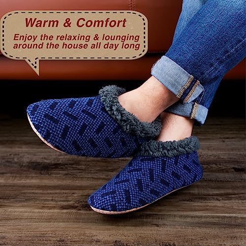 Cozy Warm 2-Pair Fuzzy Sherpa Lined Slipper Socks for Men
