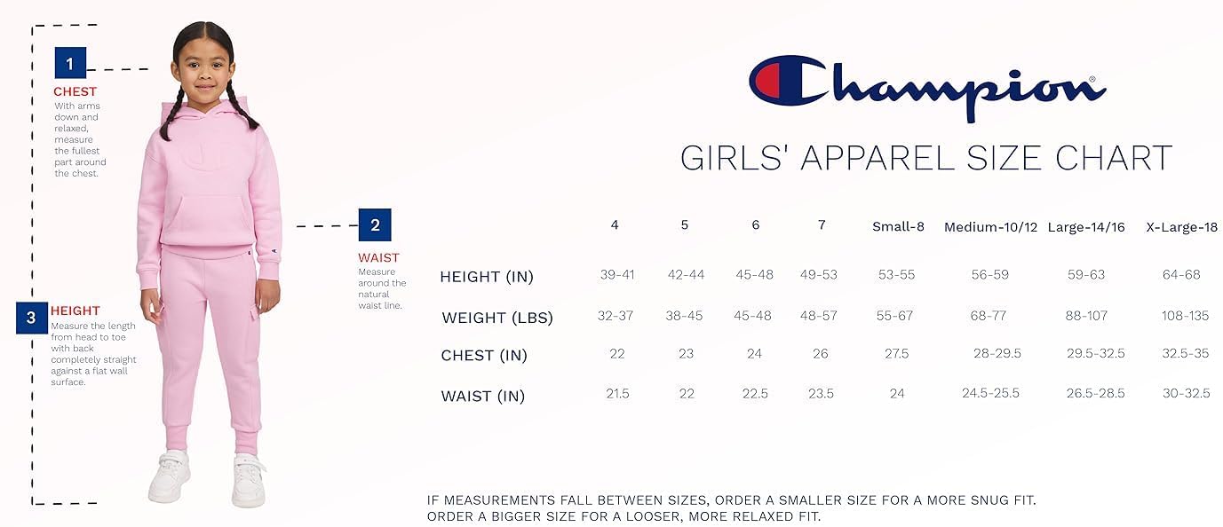 Champion Girls Sweatpants Fleece Lined with Pockets Jogger Fit