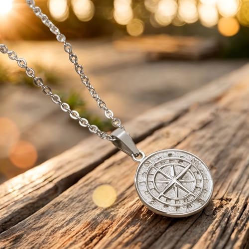 To My Son Compass Necklace Gift Box