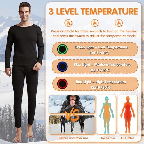 8 Heating Zones Electric Underwear for Men Keep Warm in Cold Weather