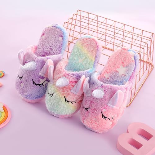Adorable Unicorn Slippers for Kids Warm Fuzzy