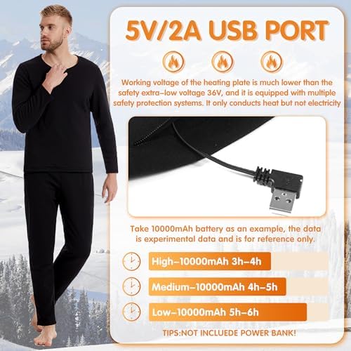 8 Heating Zones Electric Underwear for Men Keep Warm in Cold Weather