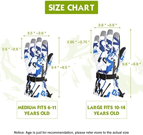 American Trends Kids Waterproof Ski Gloves with Zip Pocket Touchscreen Snowboard Gloves