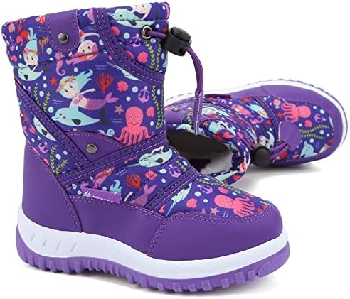 CIOR Winter Booty Boys Girls Outdoor Waterproof with Fur Lining