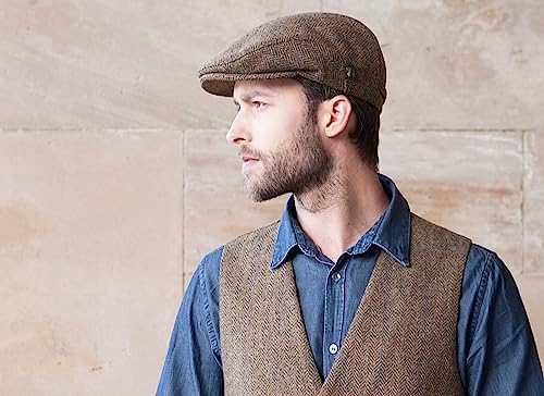 Mugros Weavers Mens Irish Trinity Flat Cap Driving Cap Made in Ireland