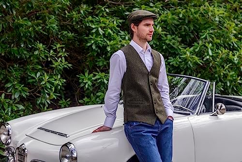 Mugros Weavers Mens Irish Trinity Flat Cap Driving Cap Made in Ireland