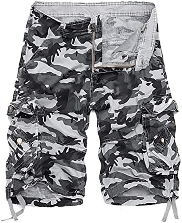 2024 Summer Mens Stretch Cotton Cargo Shorts in Camo Design Look