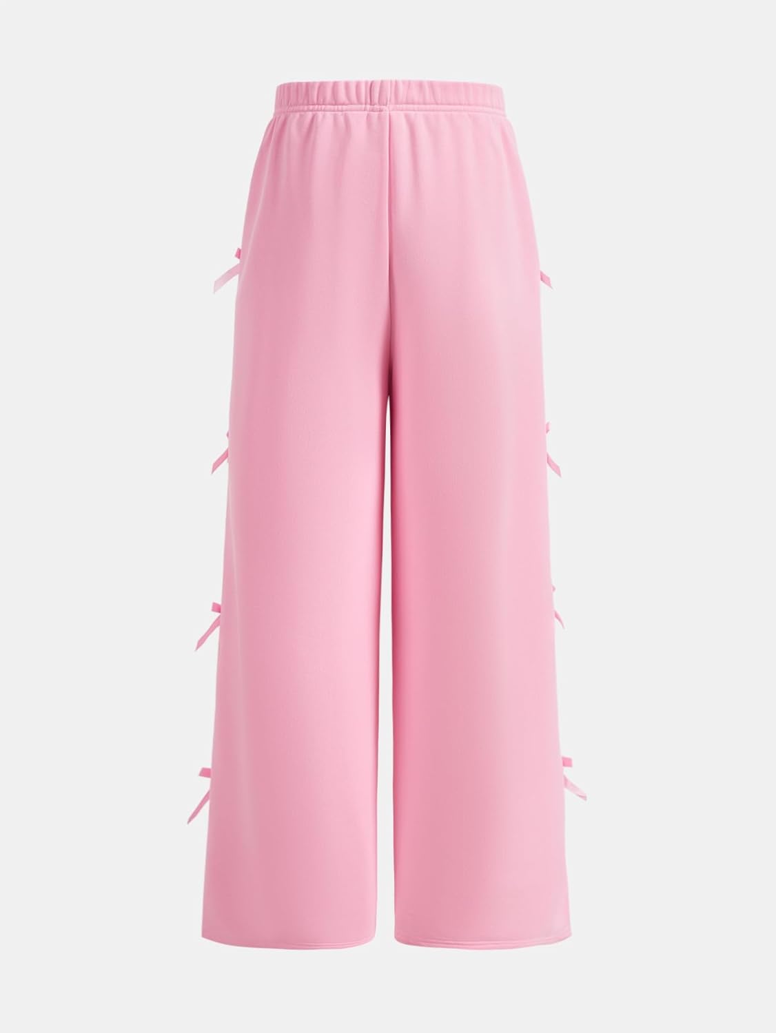 Cute Bow Side Elastic Waist Sweatpants for Girls