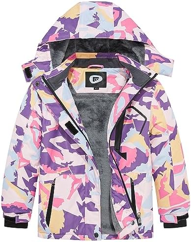 FARVALUE Girls Waterproof Ski Jacket Stay Warm Dry