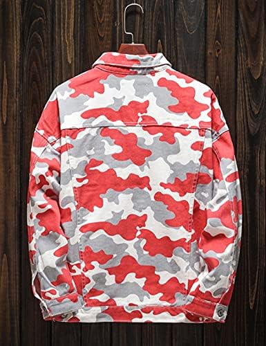 DSDZ Mens Military Camo Check-Strip Denim Jacket