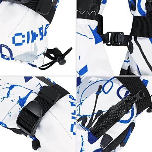 American Trends Kids Waterproof Ski Gloves with Zip Pocket Touchscreen Snowboard Gloves