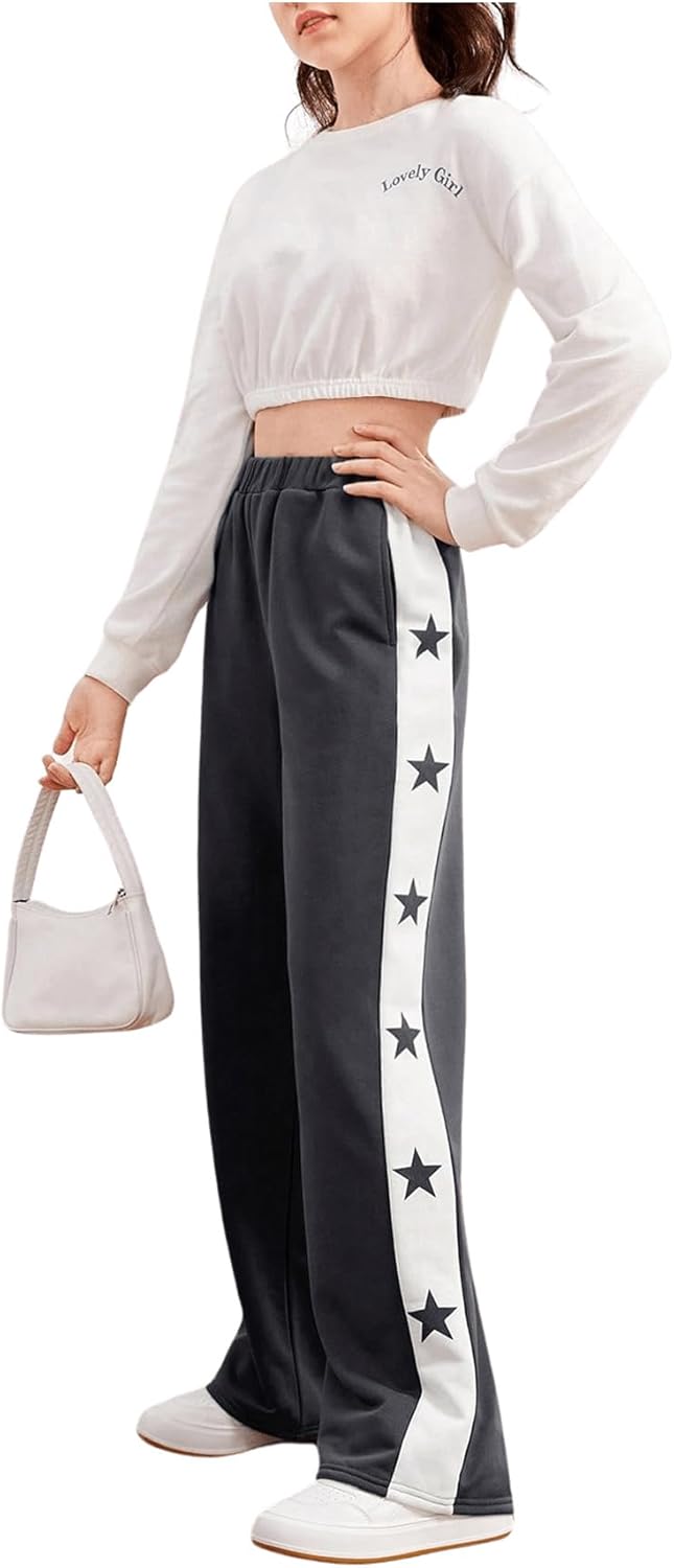CozyEase Star Print Wide Leg Joggers
