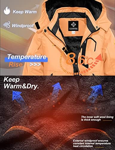 GEMYSE Girls Waterproof Ski Jacket with Hood
