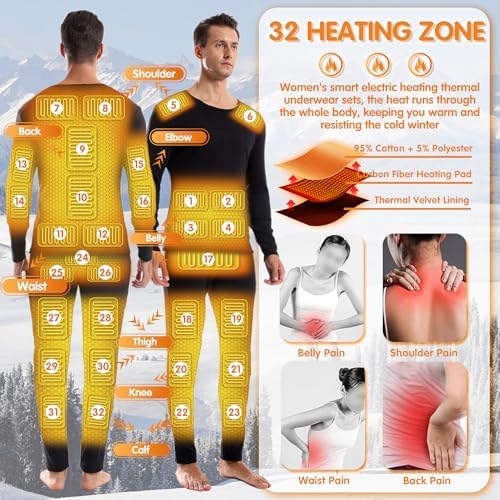 Heated thermal shirt and pants set for men