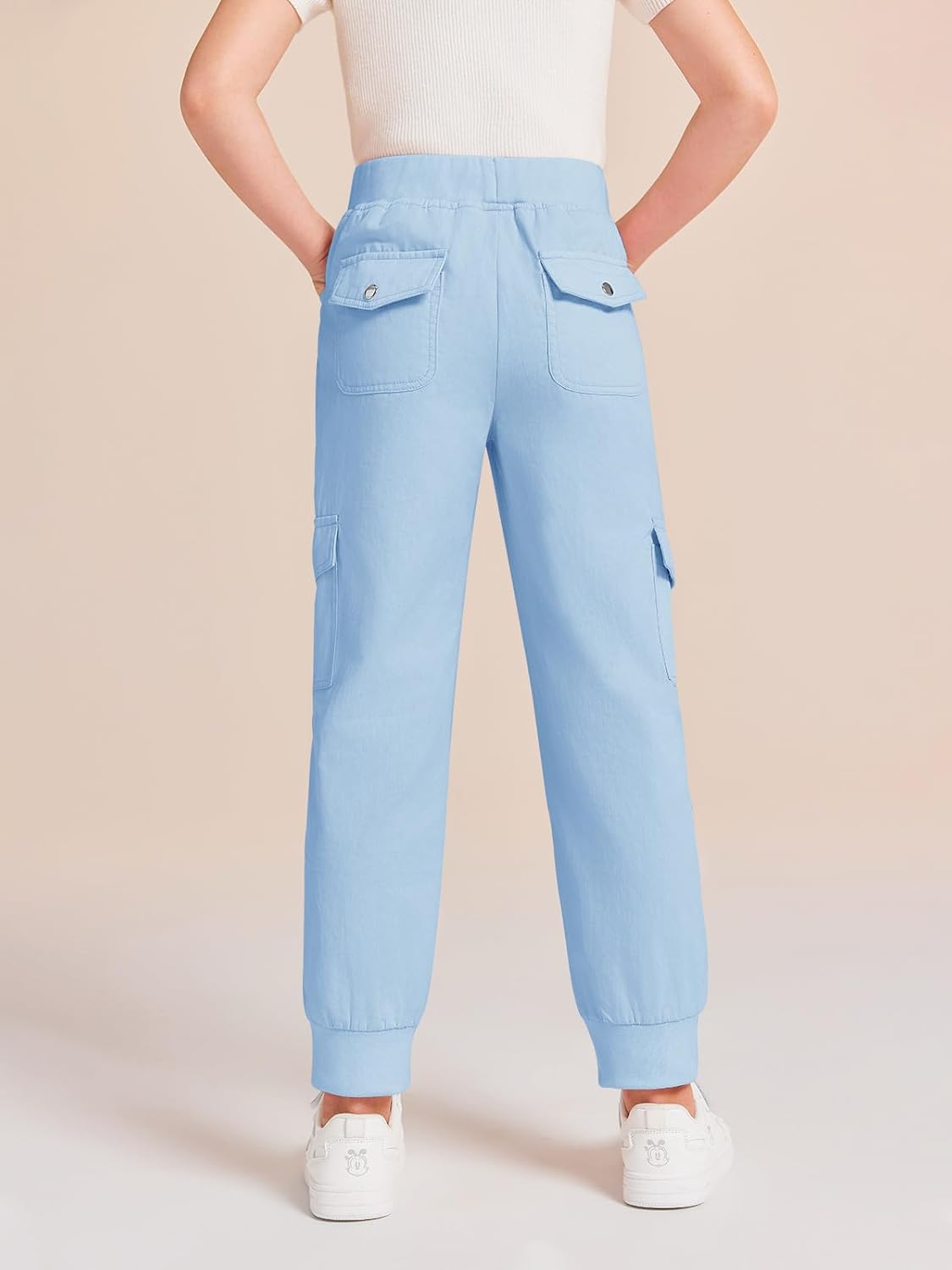 Haloumoning Girls Slim Fit Cargo Joggers Fast Dry and Pockets forEveryday Style