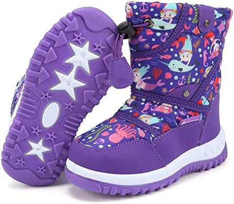 CIOR Winter Booty Boys Girls Outdoor Waterproof with Fur Lining