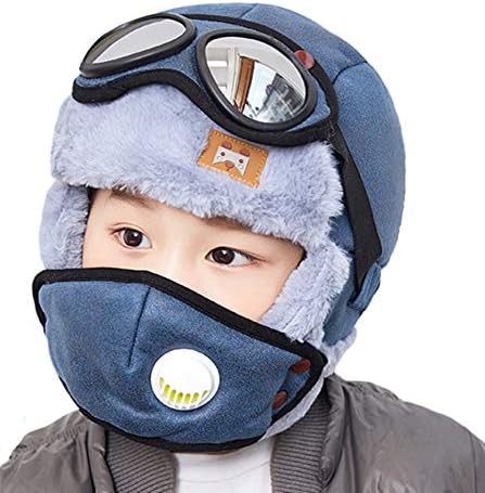 4-in-1 Hats with Masks Goggles for Kids