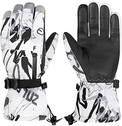 American Trends Kids Waterproof Ski Gloves with Zip Pocket Touchscreen Snowboard Gloves