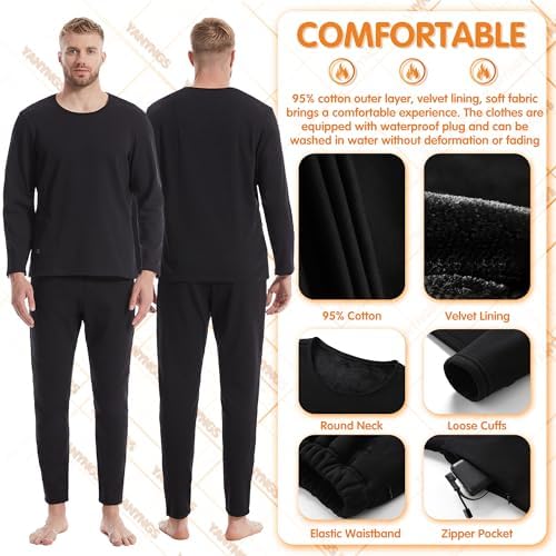 Warm Ezekials Electric Heated Underwear Set for Men