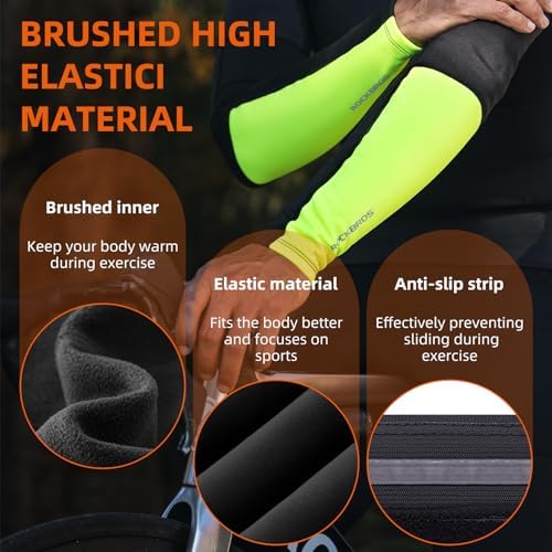 Thermal Arm Warmers for Men Winter Cycling Compression Sleeves