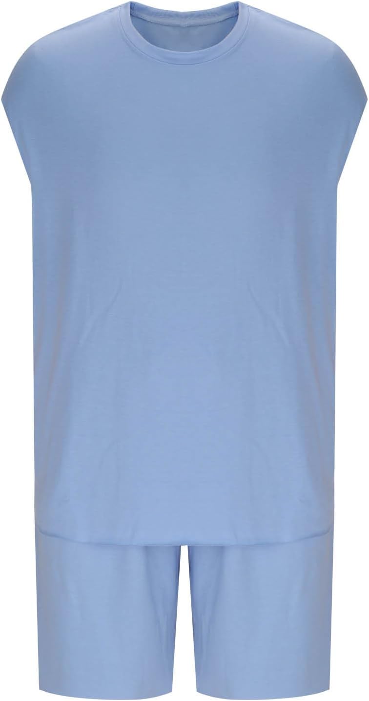 Cambkatl Mens Workout Tank Top Shorts Set