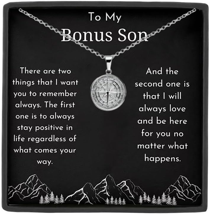 To My Son Compass Necklace Gift Box