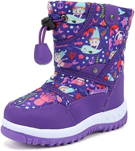 CIOR Winter Booty Boys Girls Outdoor Waterproof with Fur Lining