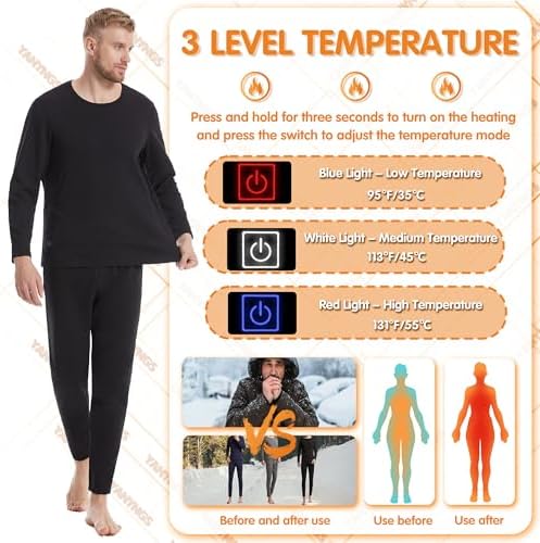 Warm Ezekials Electric Heated Underwear Set for Men