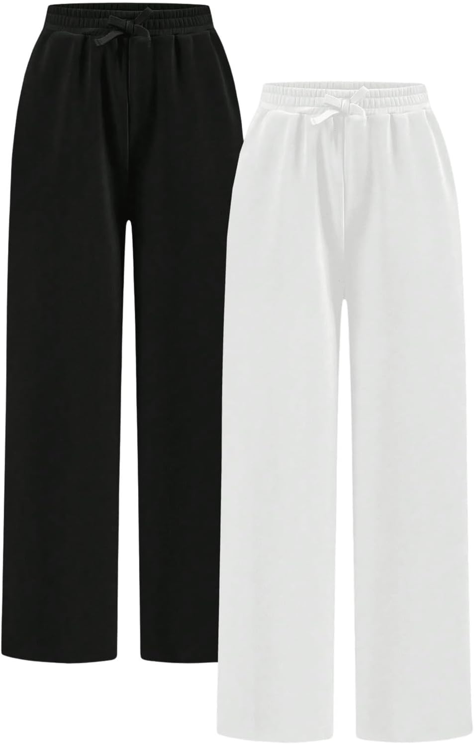 Floerns Girls 2 Pcs Elastic Waist Wide Leg Athletic Running Sweatpants