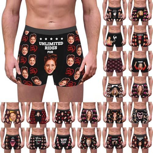 Personalized Boxers with Funny Faces for Him - Birthdays Valentines Day Gifts