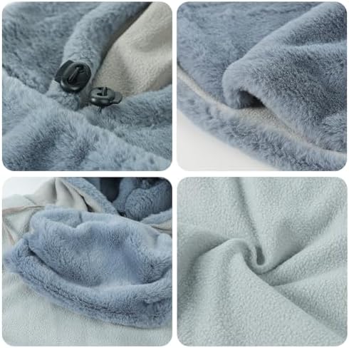 Adjustable Ski Mask Fleece Hooded Shawl for Kids