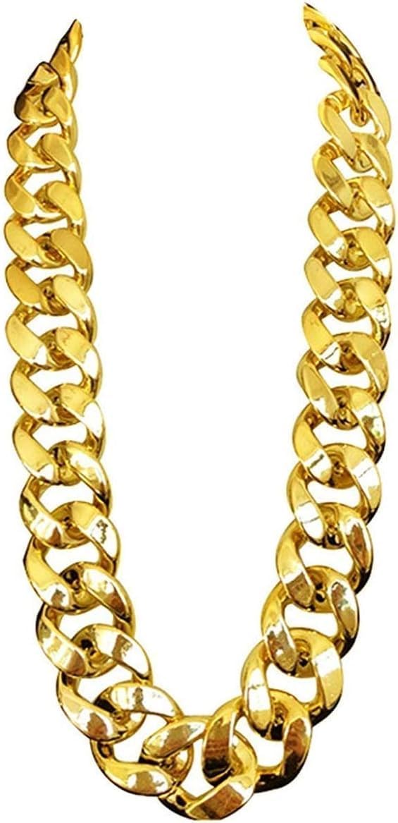 80s Gold Chain Necklace Adjustable Costume Accessory