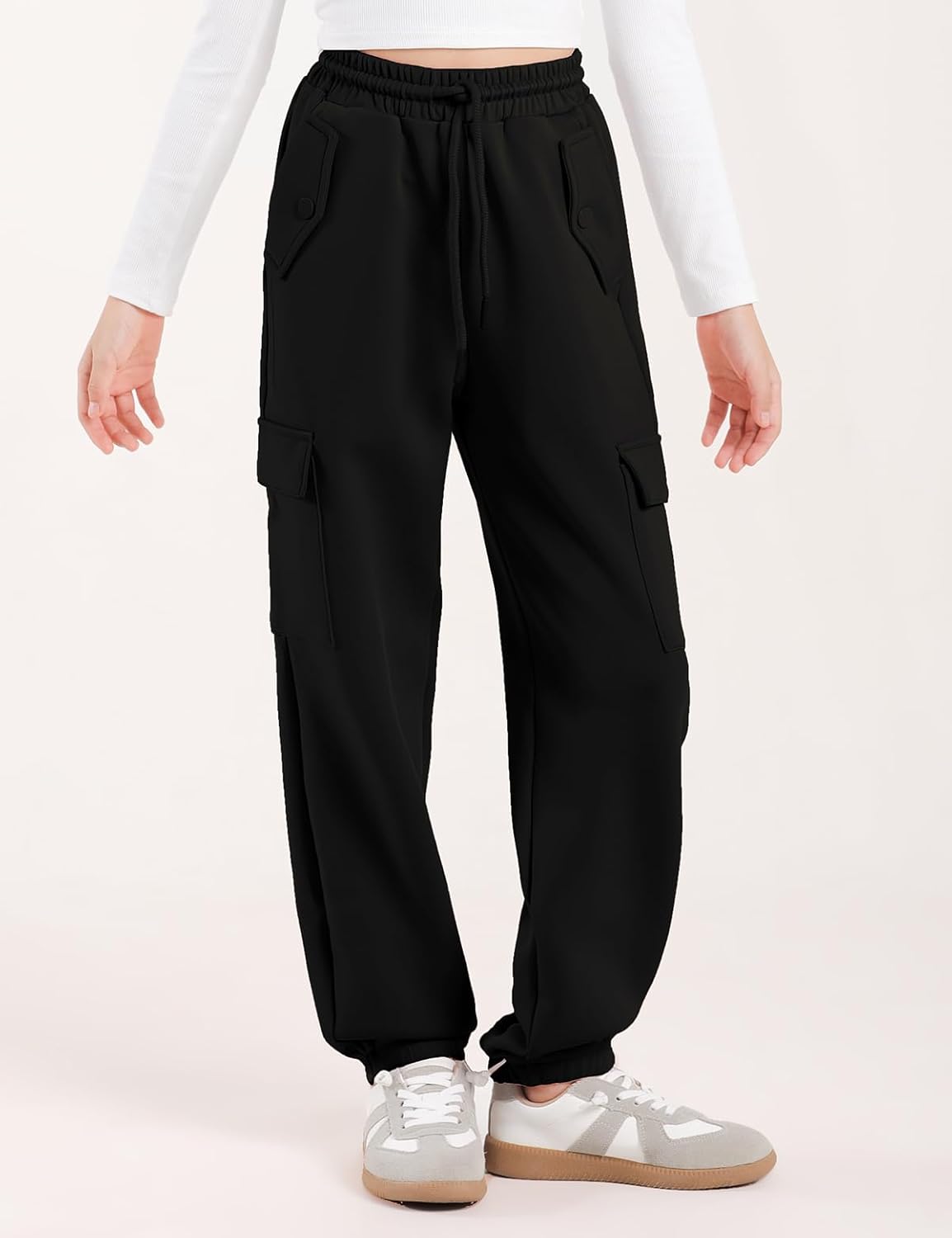 Trendy Slim Fit Girls Cargo Joggers