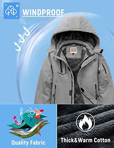 WULFUL Boys Ski Jacket - Windproof Water repellent Hiking Skiing
