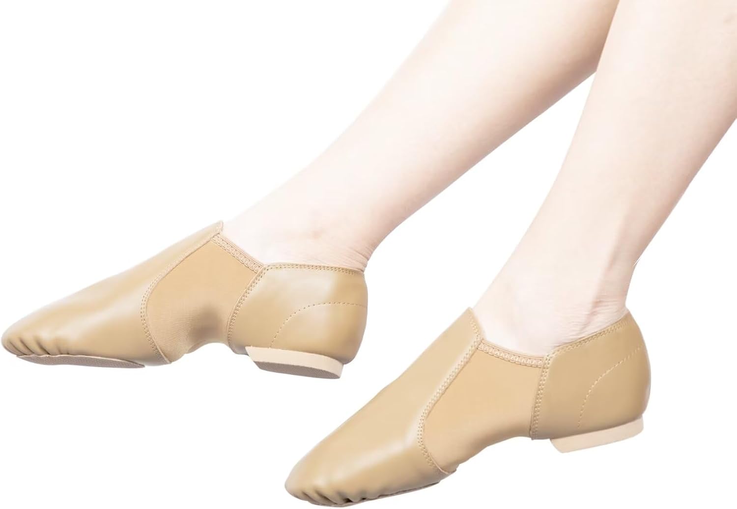Jazzy Soft Leather Dance Slippers for Kids