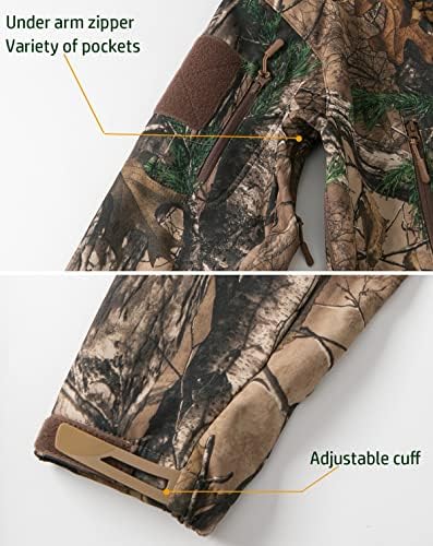 NAVEKULL Silent Hunting Clothes for Men Soft Shell Outdoor Jacket