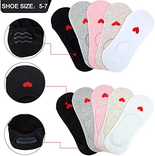 Geyoga 10 Pairs No Show Socks for Girls