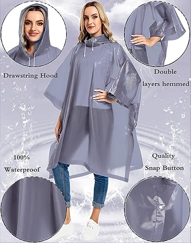 2Pack Reusable Heavy-Duty Rain Coats for Adults