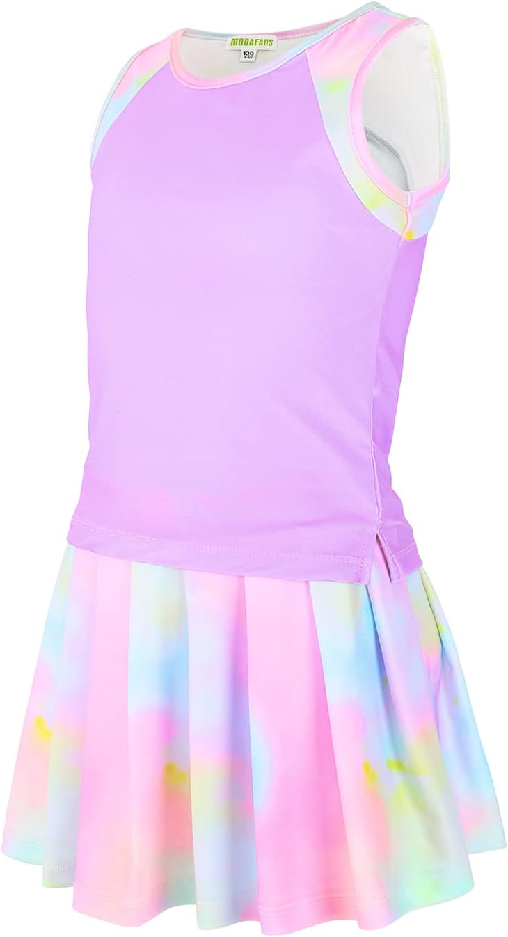 Elastic Fun girls athletic tennis golf pickball outfits