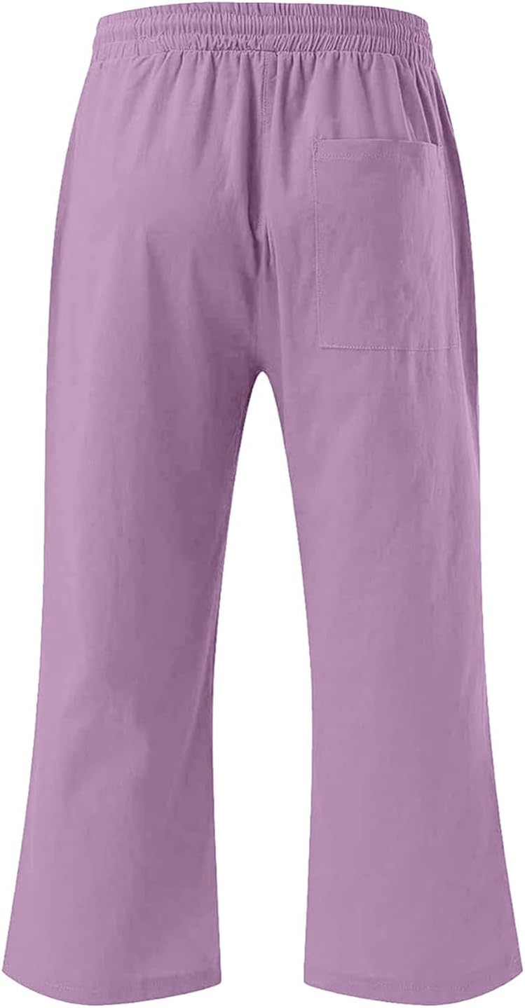 Summer Cotton Linen Capri Pants Cozy Trendy