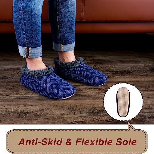 Cozy Warm 2-Pair Fuzzy Sherpa Lined Slipper Socks for Men