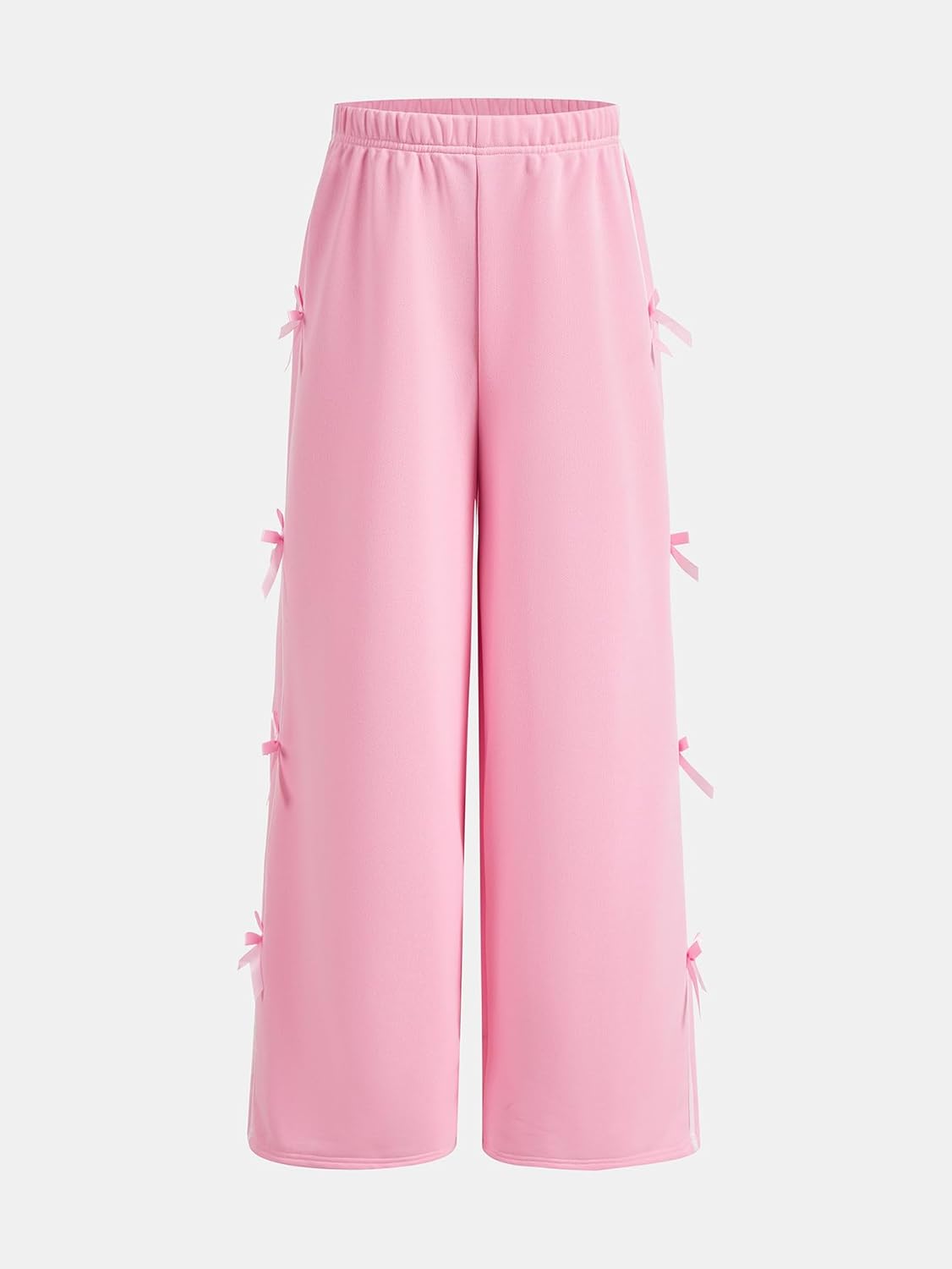 Cute Bow Side Elastic Waist Sweatpants for Girls