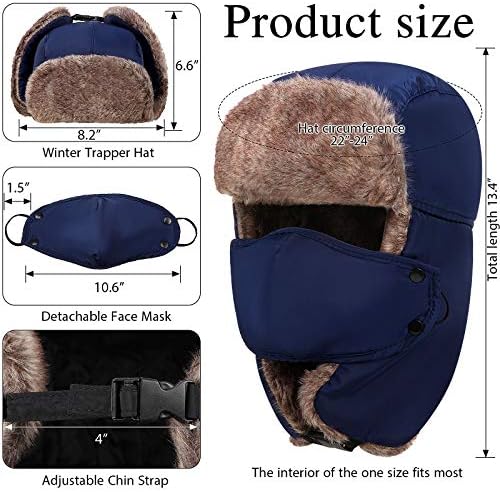 Winter Trapper Hat from Geyoga with Face Covering