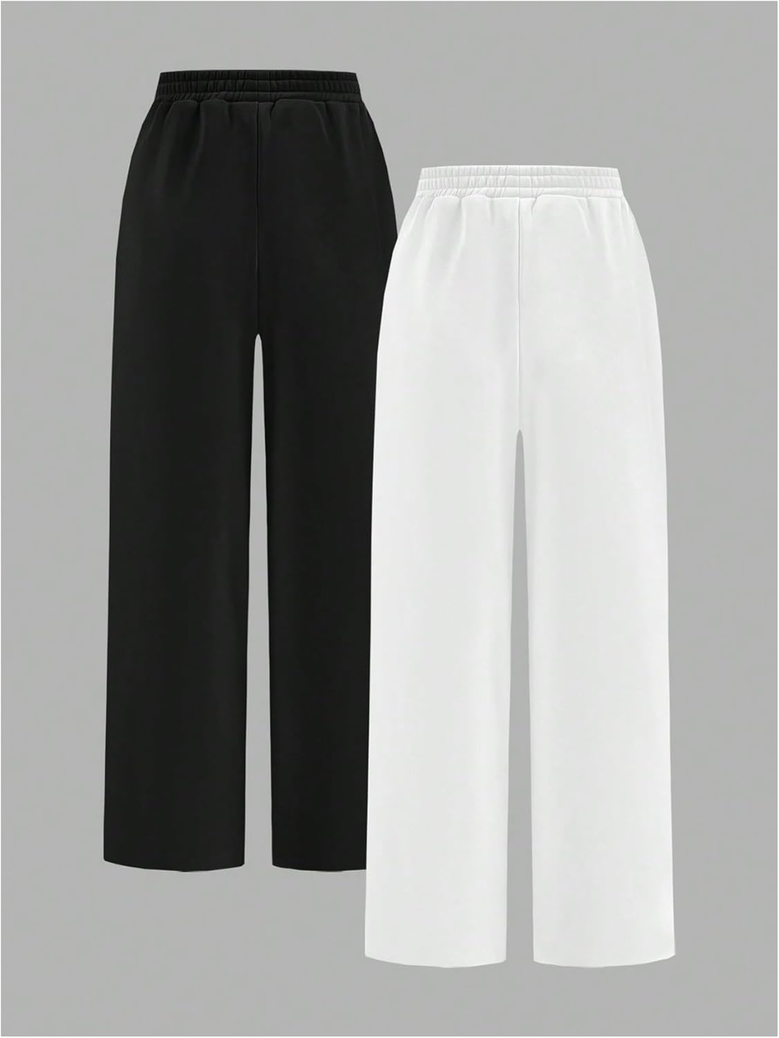Floerns Girls 2 Pcs Elastic Waist Wide Leg Athletic Running Sweatpants