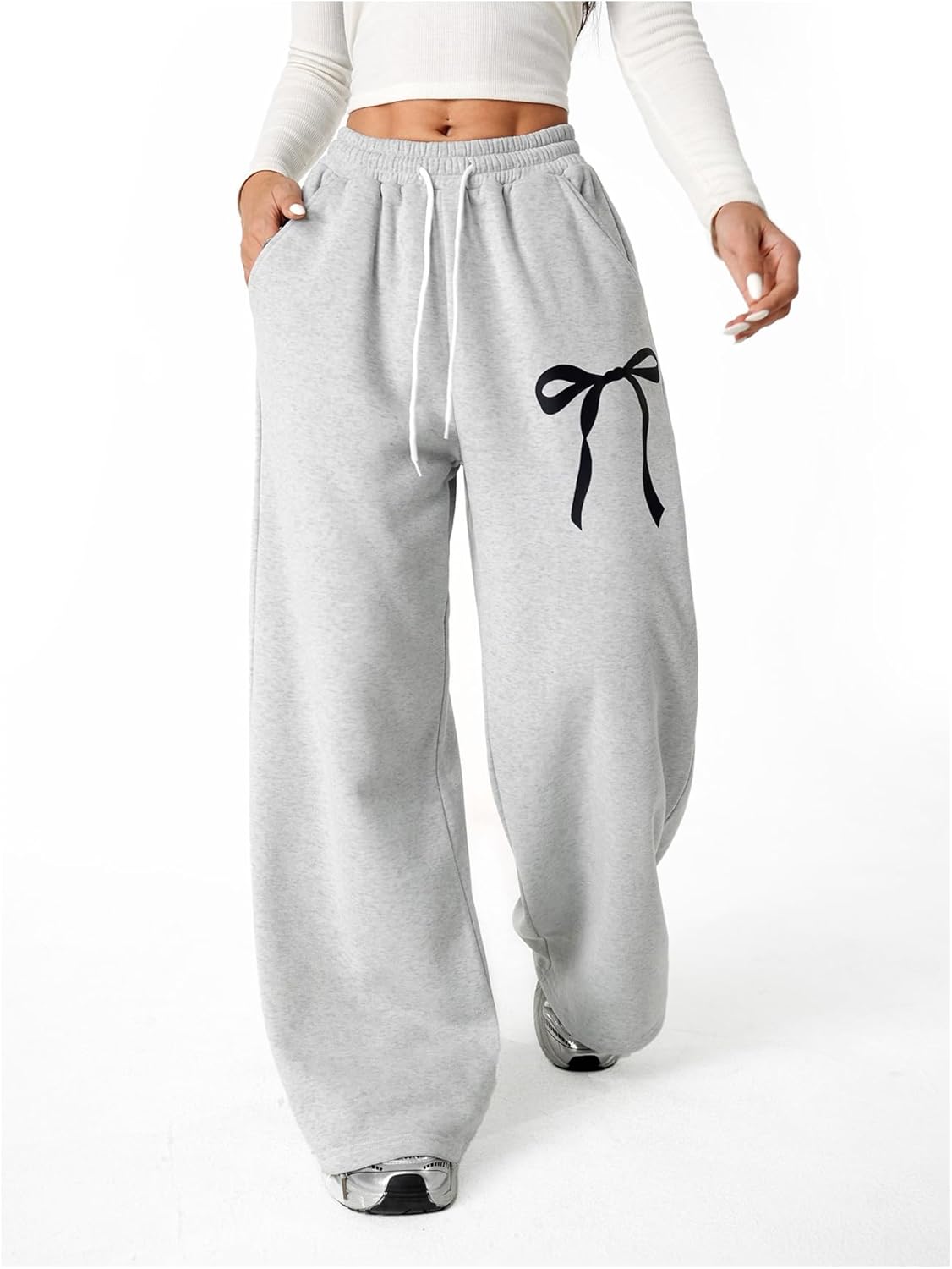 GORGLITTER Girls Bow Wide Leg Sweatpants