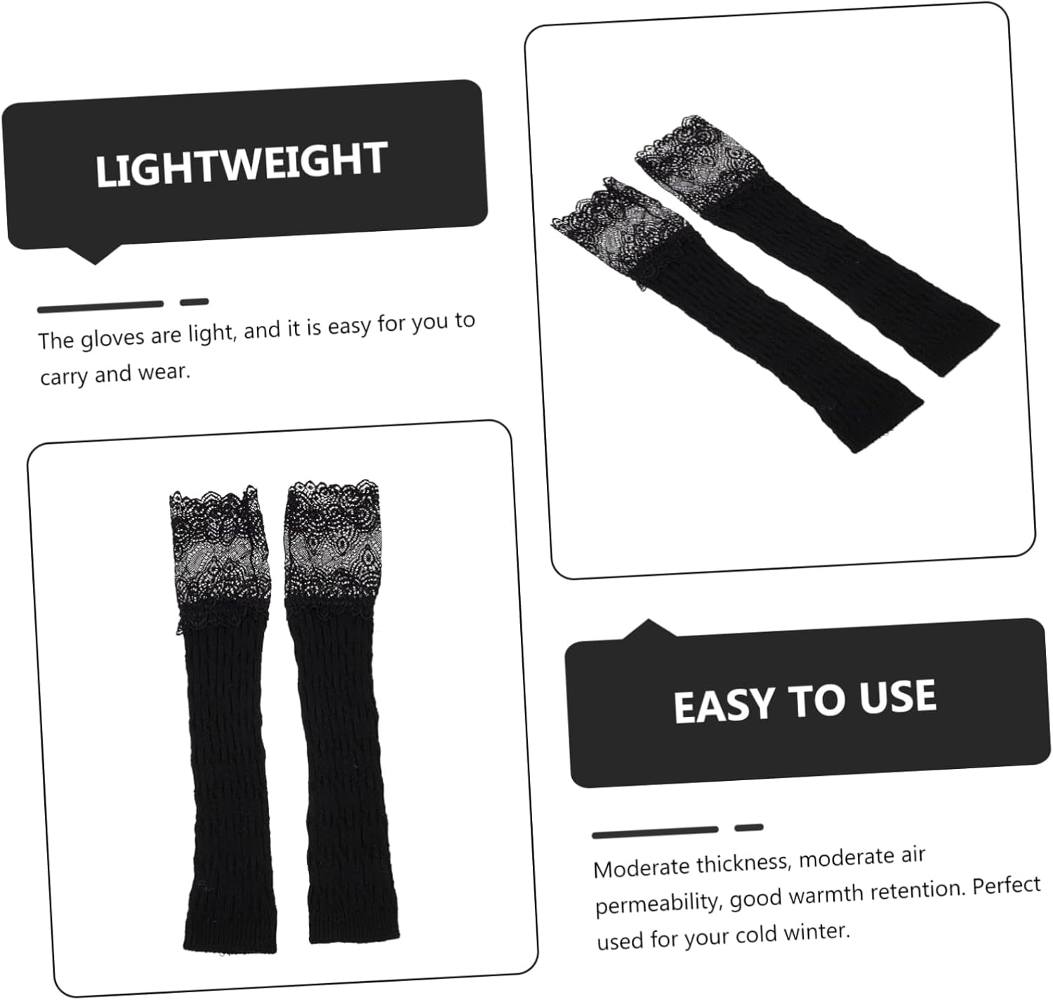 1 Pair Windproof Warm Gloves for Hiking Cycling and Camping