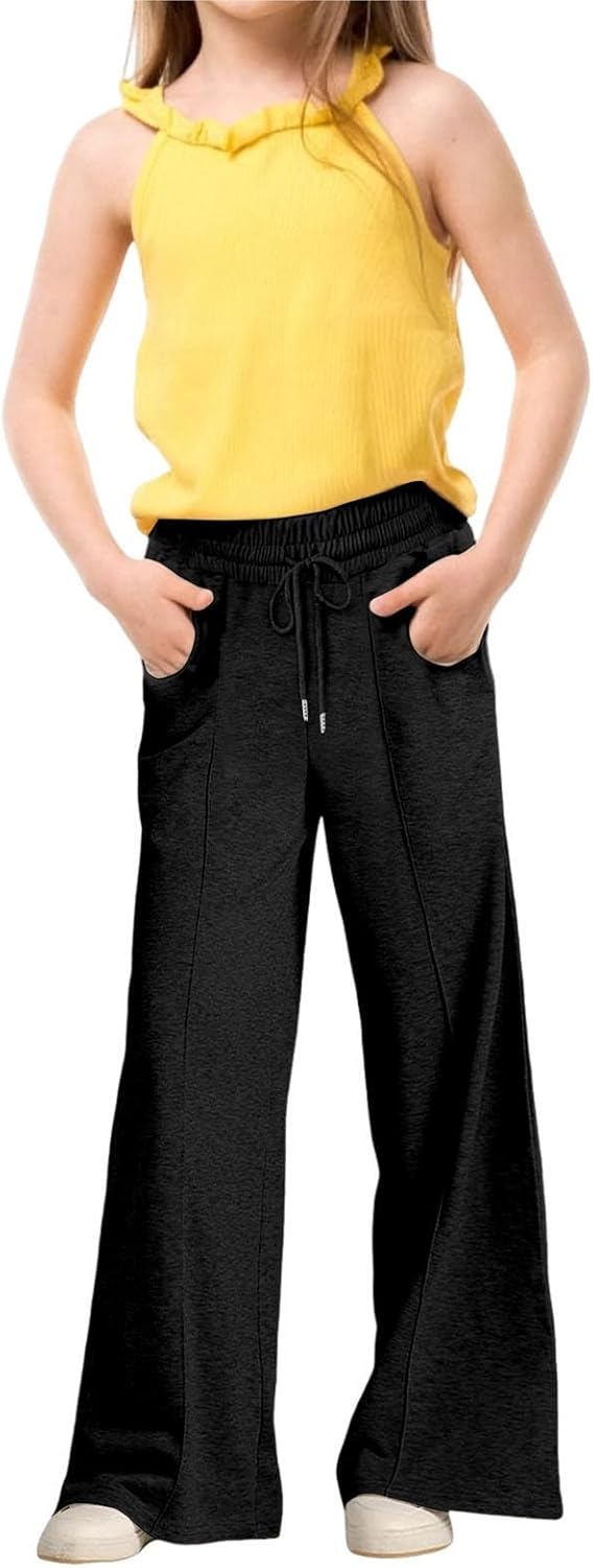 Comfortable High Waist Jogger Sweatpants for Girls Kids