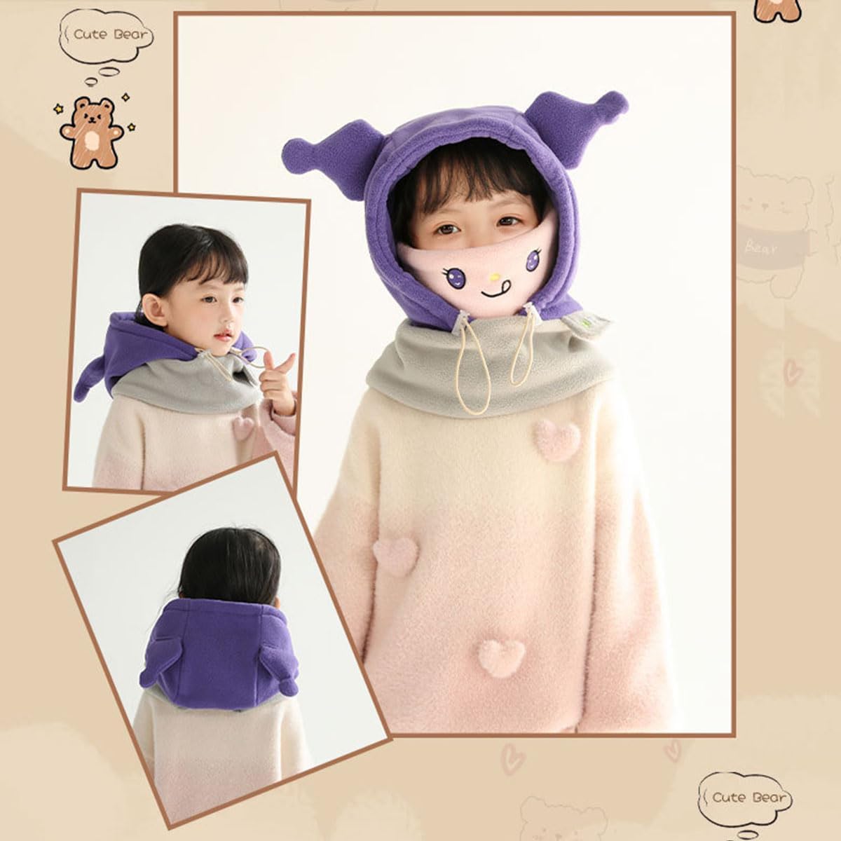 Cute Cat Ears Skiing Helmet Cover for Girls
